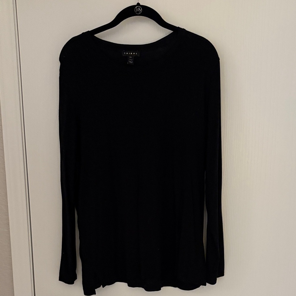 Tribal Black Long Sleeve Top